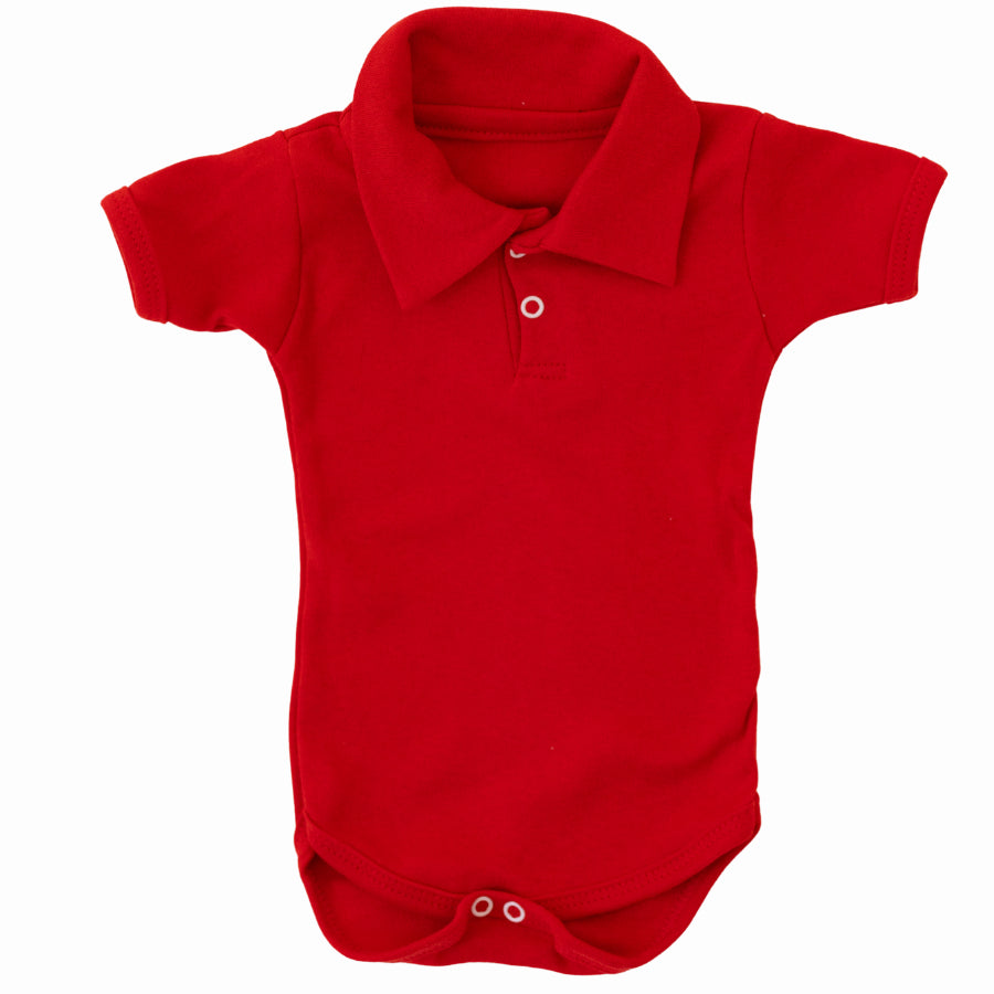Body Bebê Gola Polo Manga Curta P a 3 Anos Suedine 100% Algodão