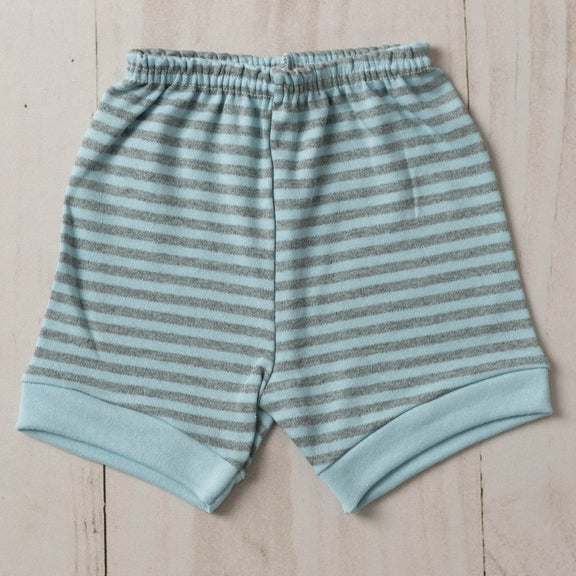 Short Tapa Fralda RN/P/M/G Suedine Listrado 100% Algodão