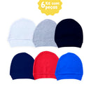 KIT 6 Pares Toucas Bebê Suedine 100% Algodão