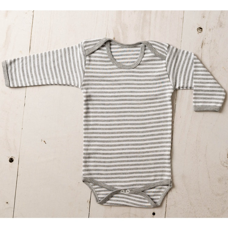 Body Bebê Manga Longa RN/P/M/G Listrado Suedine 100% Algodão